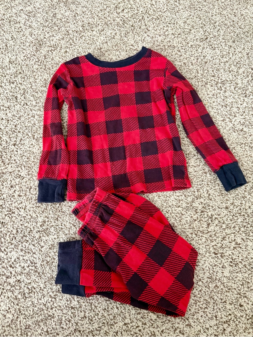 Carter's Red and Black Buffalo Plaid Kids Pajama Set